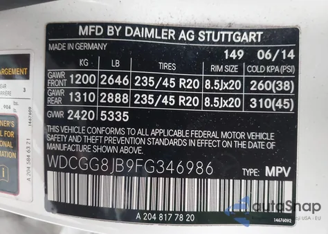 2015 Mercedes-Benz Glk 350 4Matic z USA, uszkodzony, nr VIN WDCGG8JB9FG346986